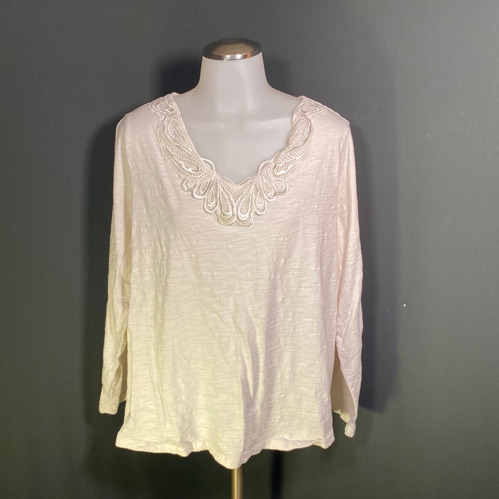 St Johns Bay ivory embroidered blouse